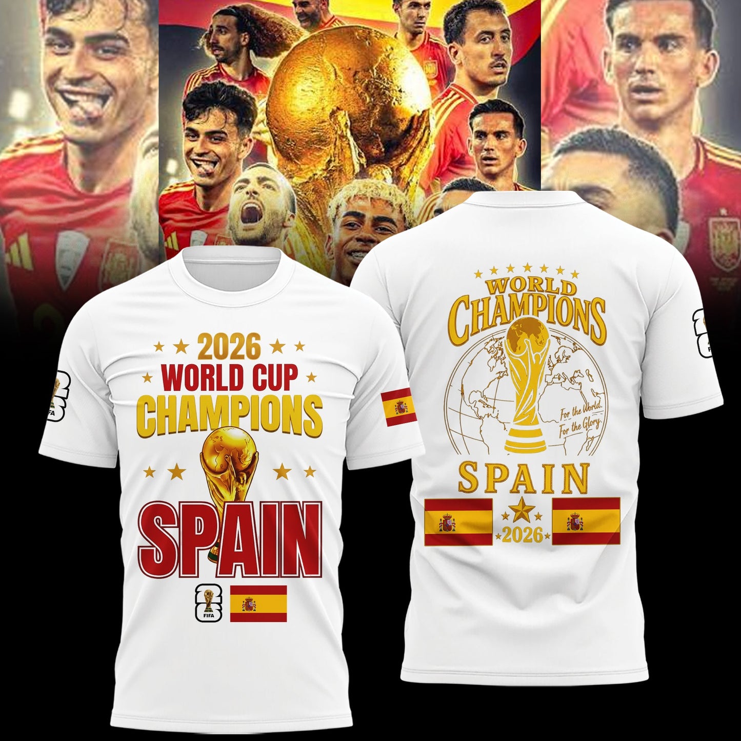 Limited Edition Spain National Football Team 2026 Wolrd Cup Champions Shirt