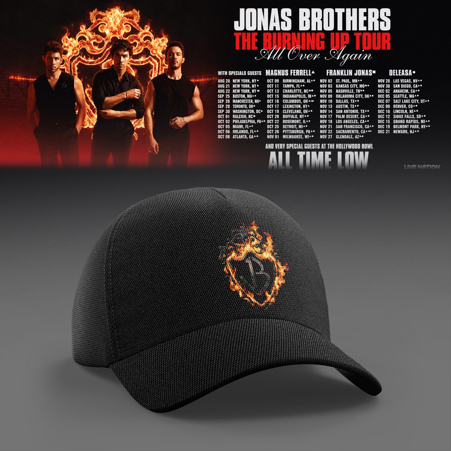 JONAS BROTHERS BURNING UP TOUR 2026 S-CAP