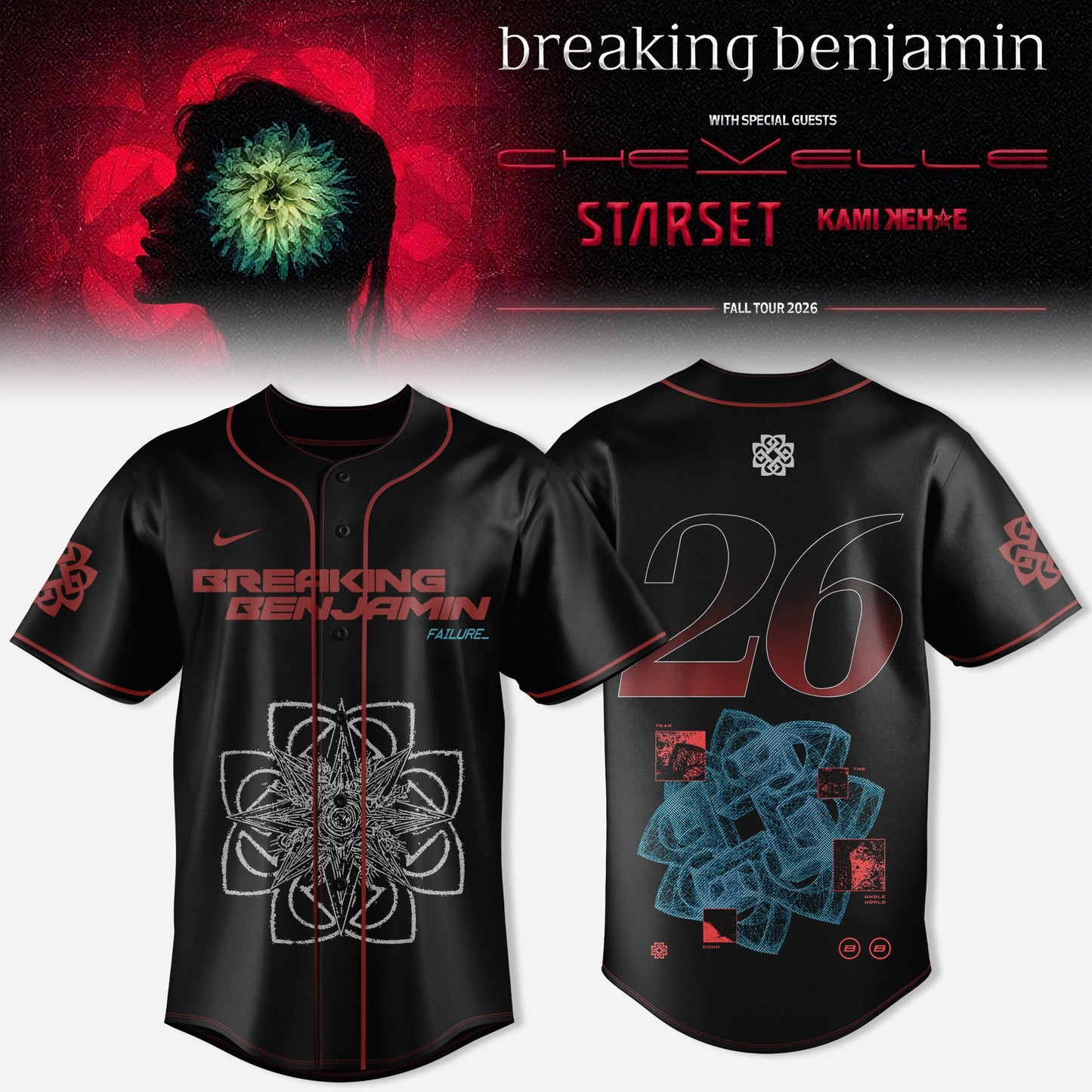 American Tour 2026 3D All-Over Print Baseball Jersey V2