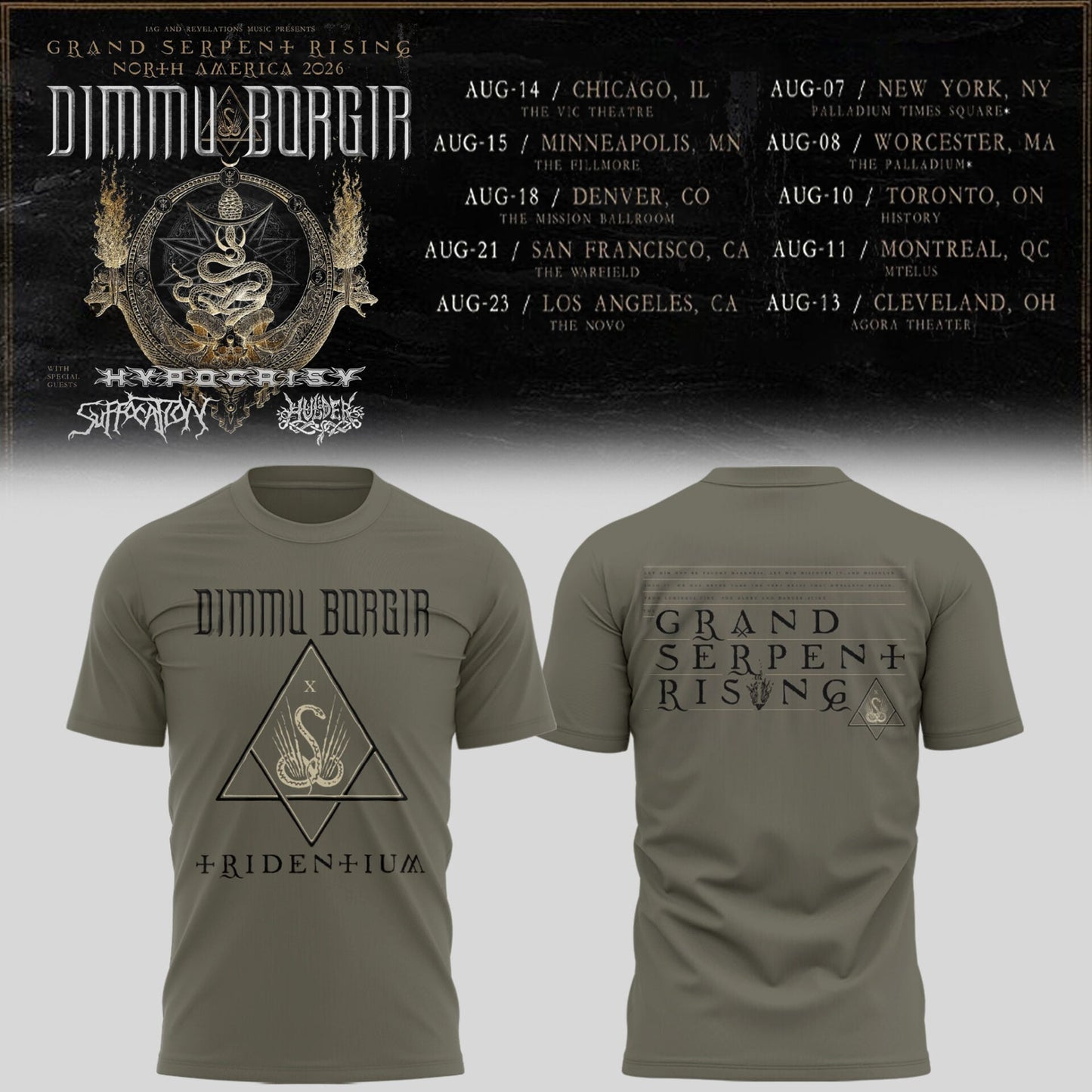 Limited Edition Grand Serpent Rising Tour North America 2026 Shirt