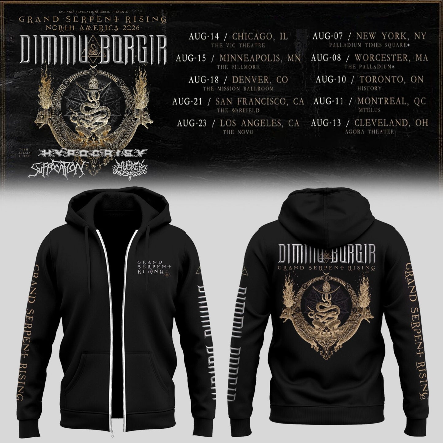 Limited Edition Grand Serpent Rising Tour North America 2026 ZIP Hoodie