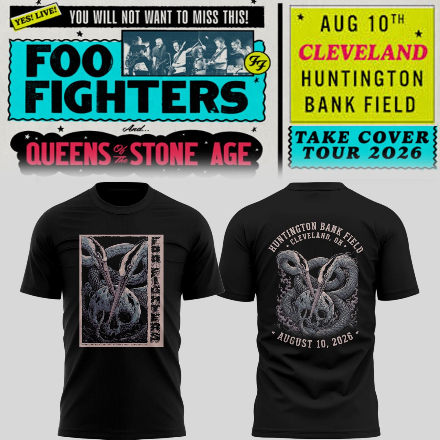 FF 🎸🎤 “Take Cover Tour 2026” in Cleveland,OH TShirt