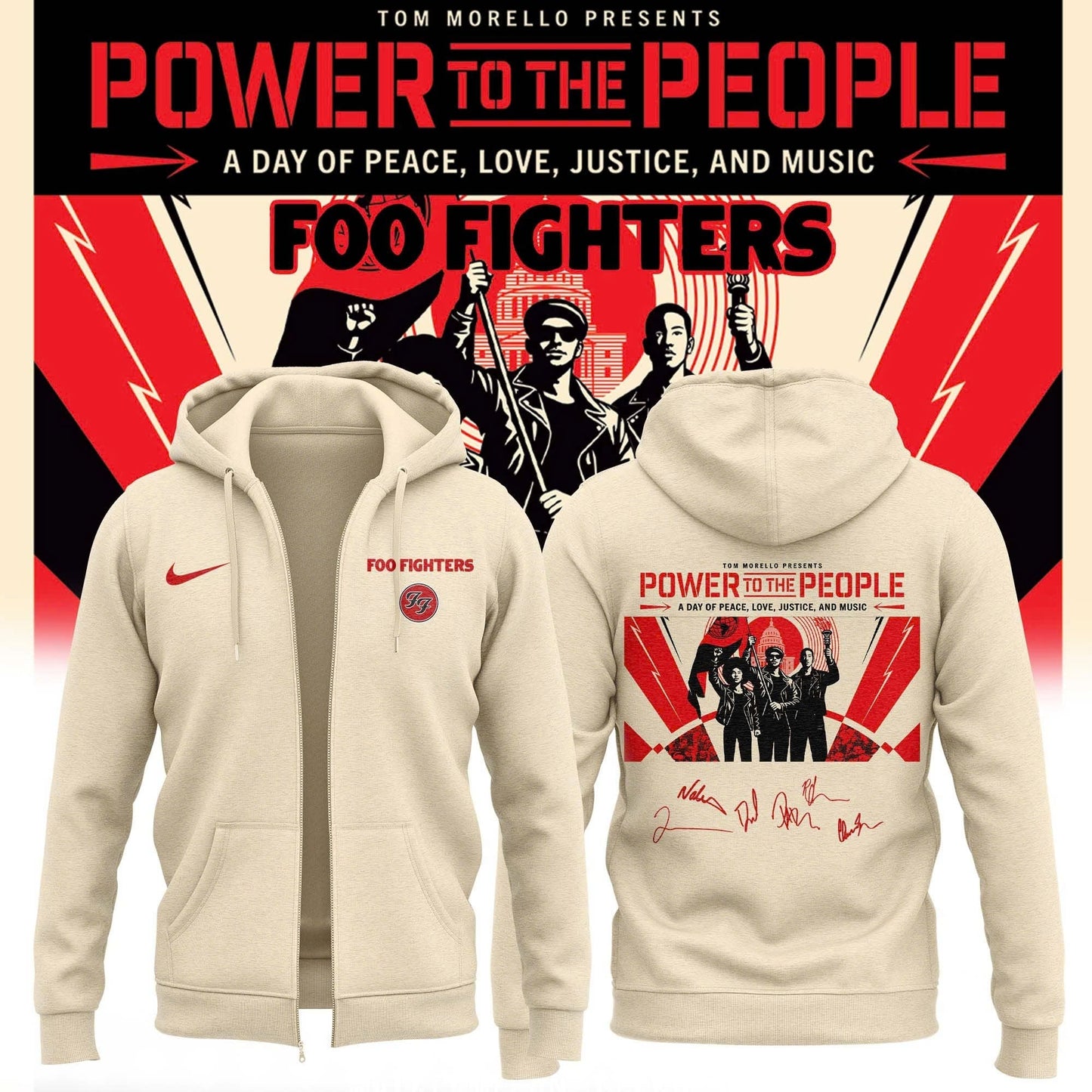 Foo Fighters -“Power to the people”- Limited Edition Signature Zip Hoodie