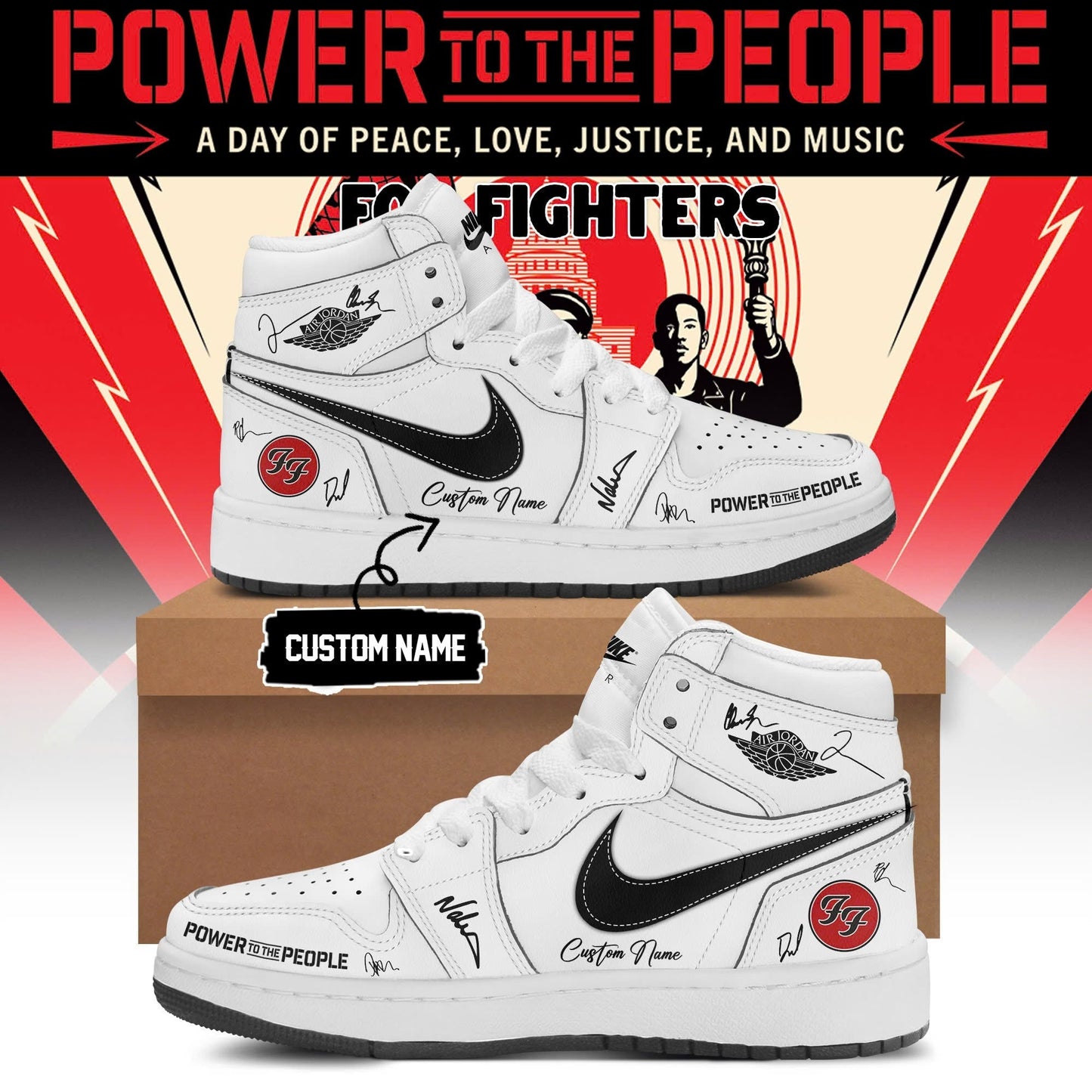 Foo Fighters -“Power to the people”- Limited Edition Signature – Shoes 3