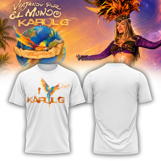 Karol G ” Viajando por el Mundo Tropitour ” Signature Limited Edition – Tshirt