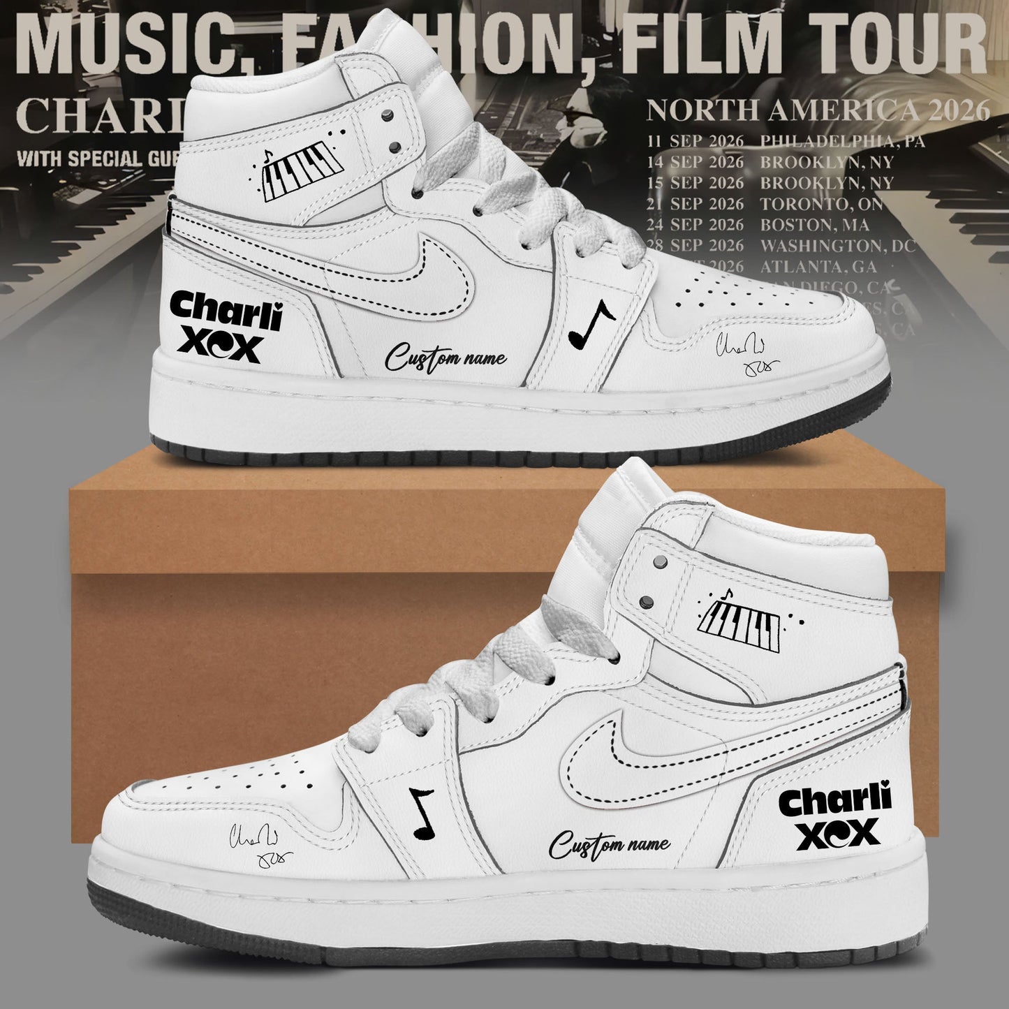 ChrlXCX Music Fashion Film Personalized Premium 3D Sneakers V4