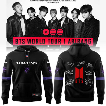 BTS WORLD TOUR “ARIRANG” x Baltimore Ravens Hoodie