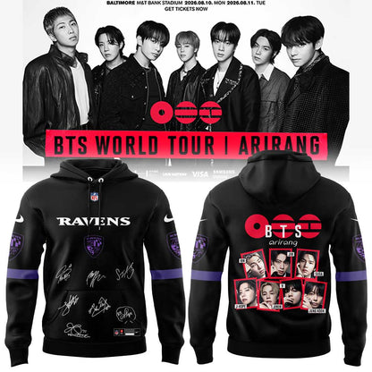 BTS WORLD TOUR “ARIRANG” x Baltimore Ravens Hoodie