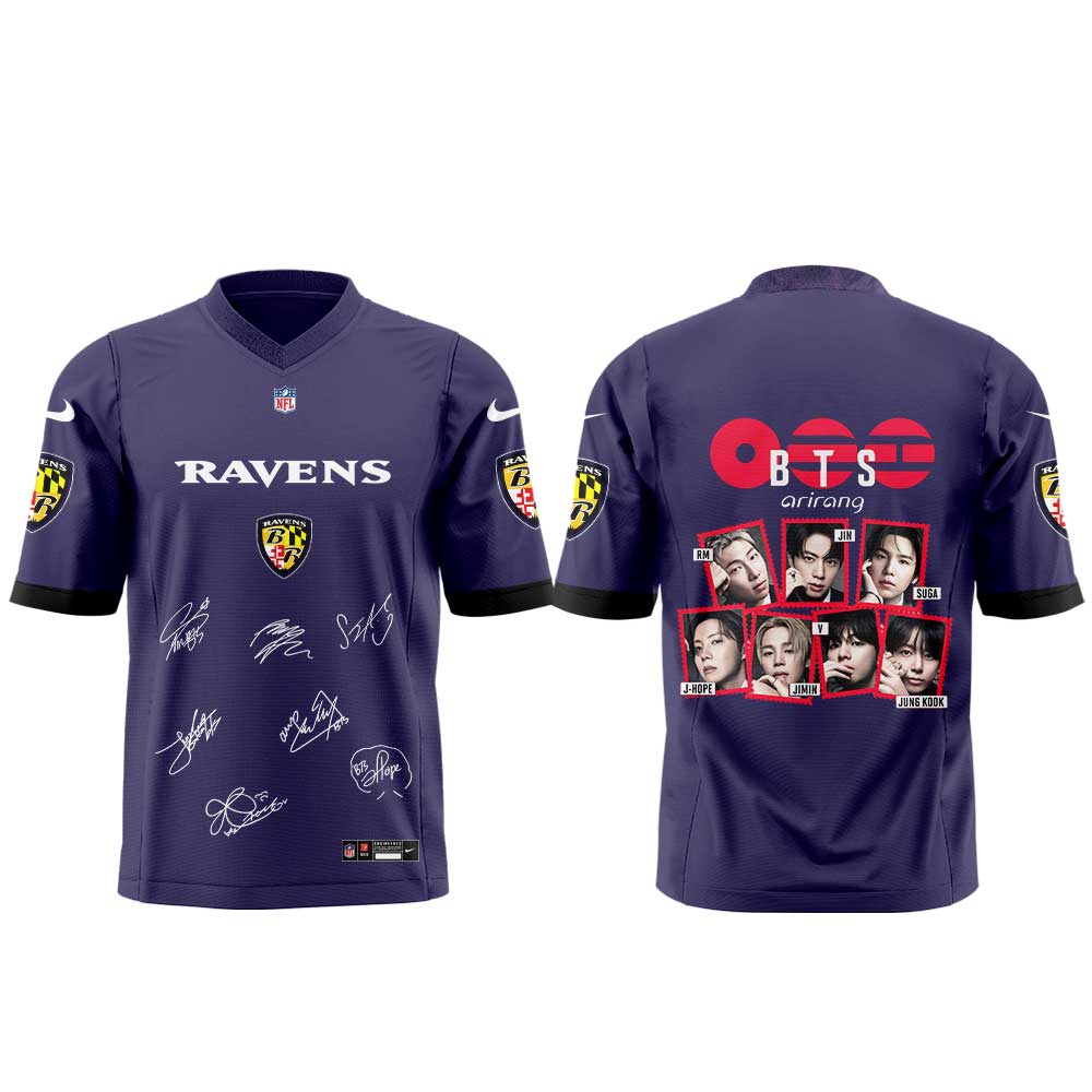 BTS WORLD TOUR “ARIRANG” x Baltimore Ravens Football Jersey