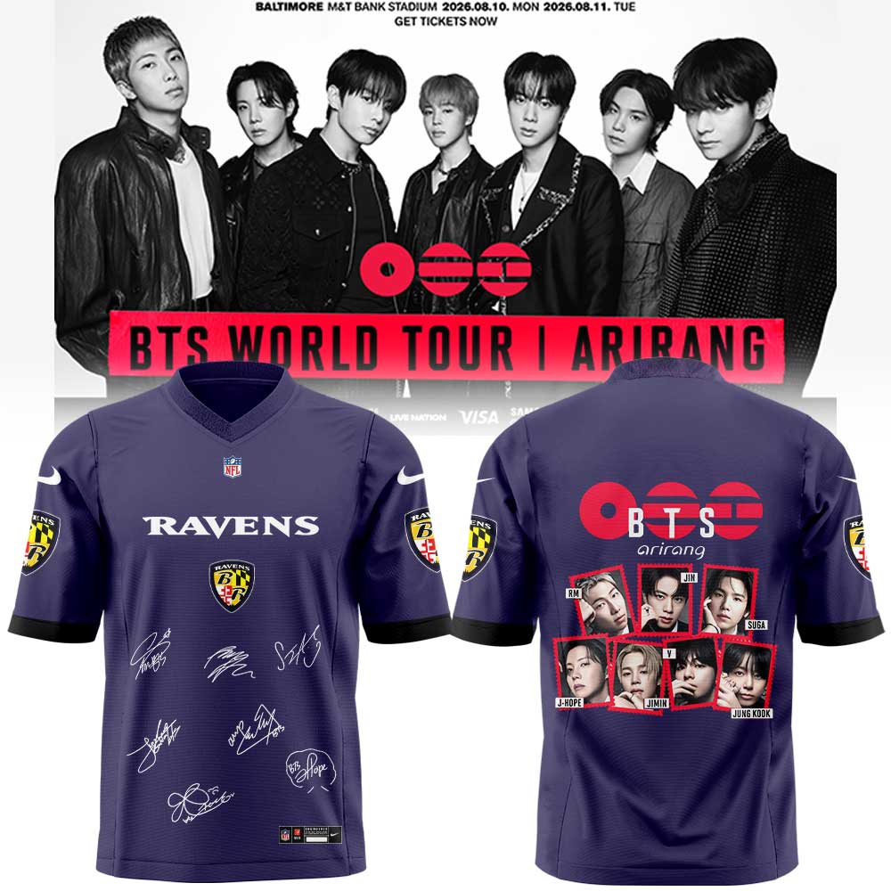 BTS WORLD TOUR “ARIRANG” x Baltimore Ravens Football Jersey
