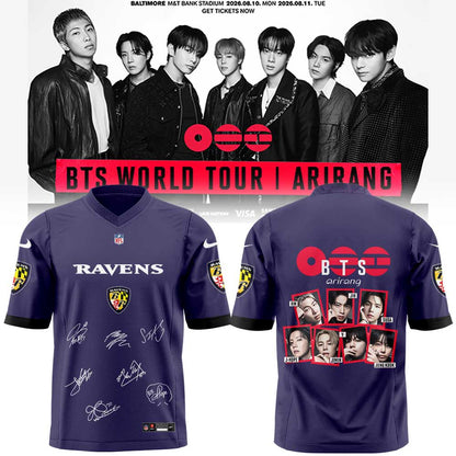 BTS WORLD TOUR “ARIRANG” x Baltimore Ravens Football Jersey