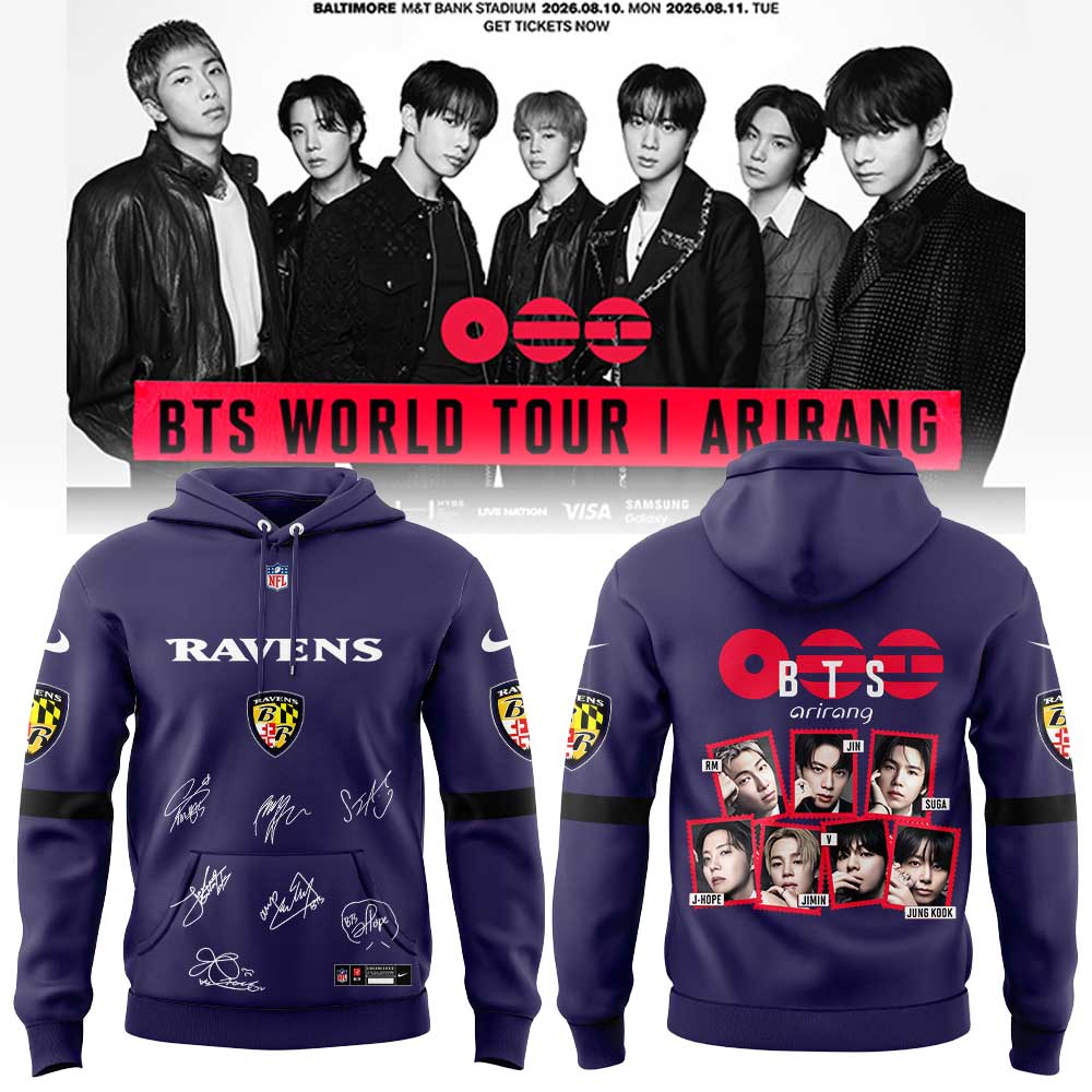 BTS WORLD TOUR “ARIRANG” x Baltimore Ravens Hoodie