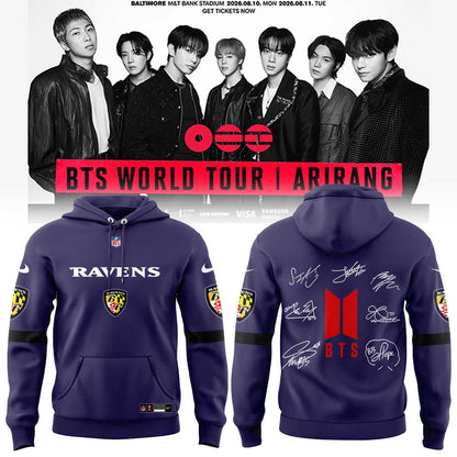 BTS WORLD TOUR “ARIRANG” x Baltimore Ravens Hoodie