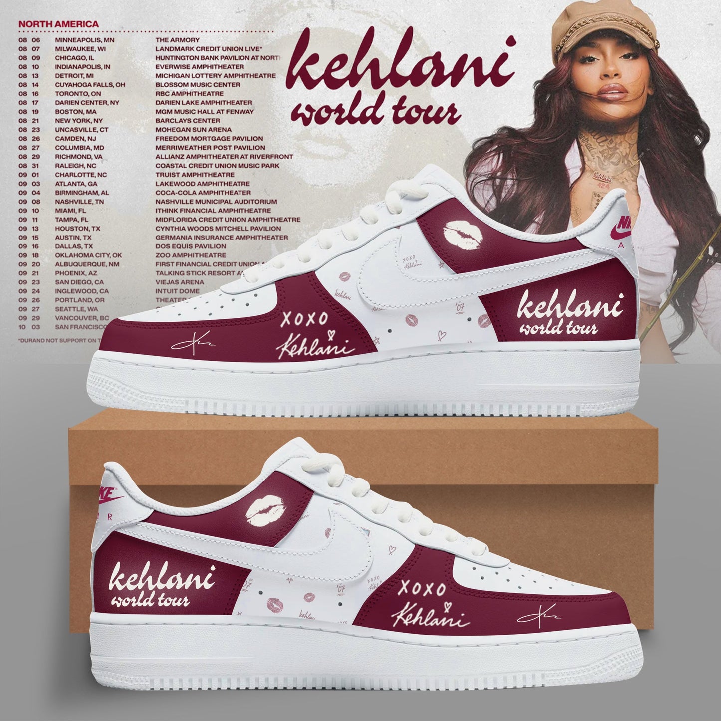 Kehlani World Tour 2026 Limited Edition AF1 Sneakers