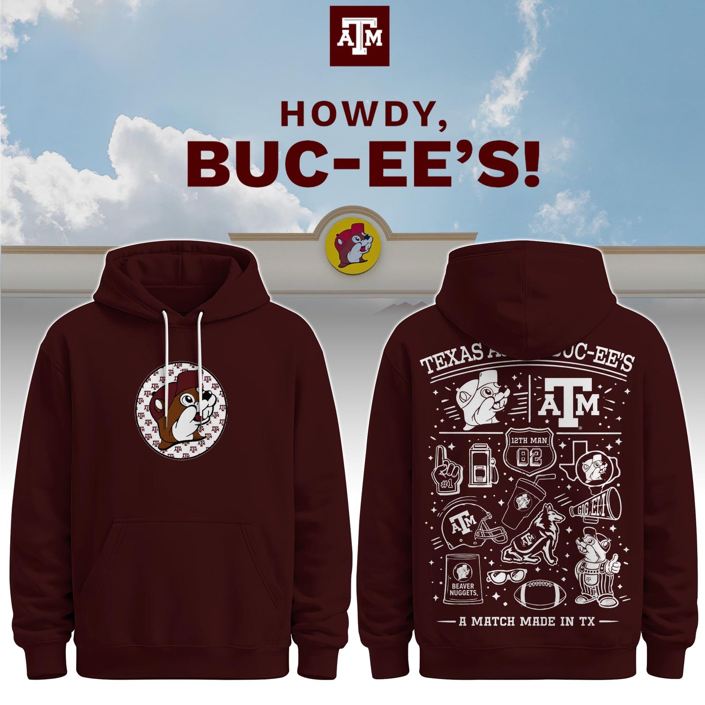 Texas A&M x Buc-ee’s Howdy Hoodie