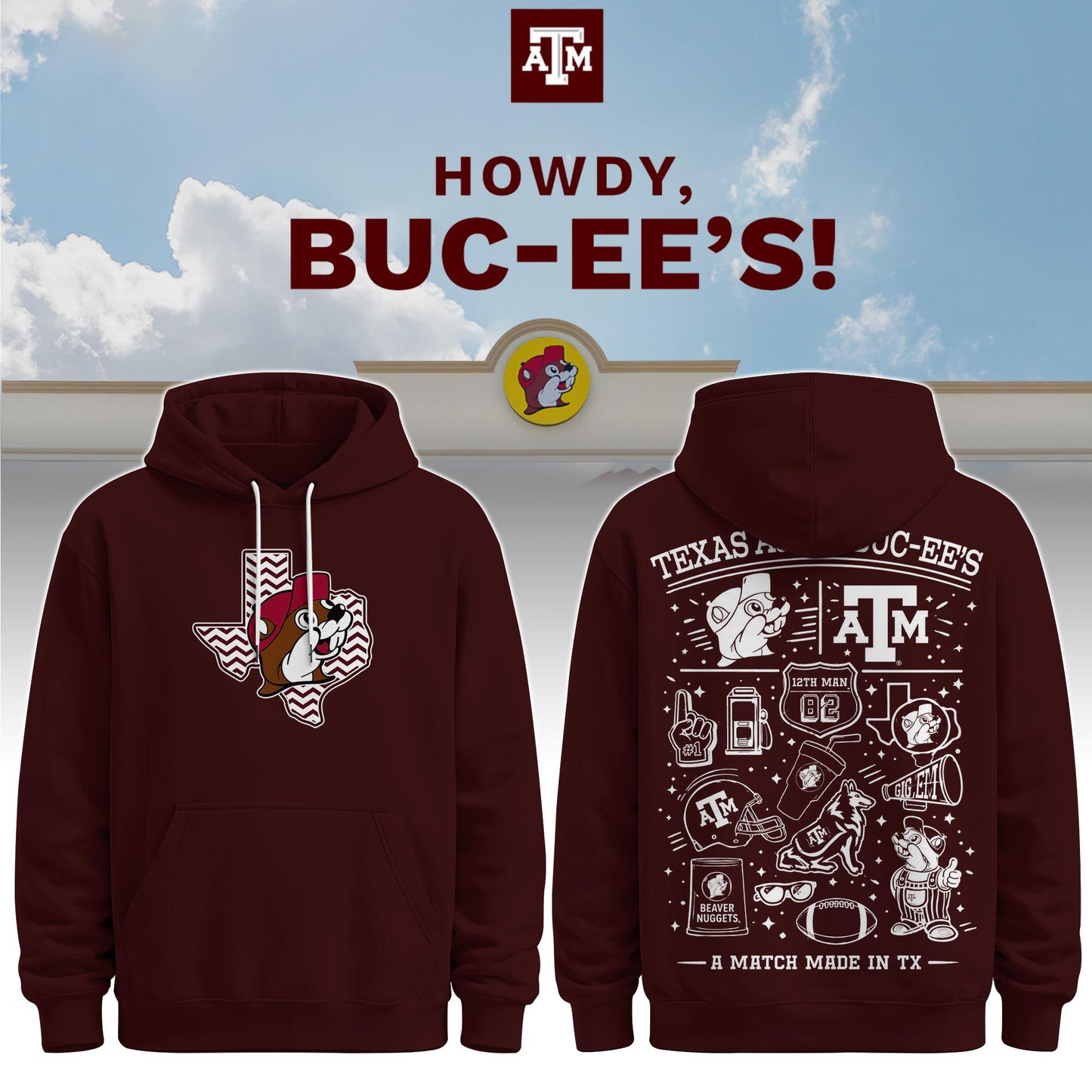 Texas A&M x Buc-ee’s Howdy Hoodie