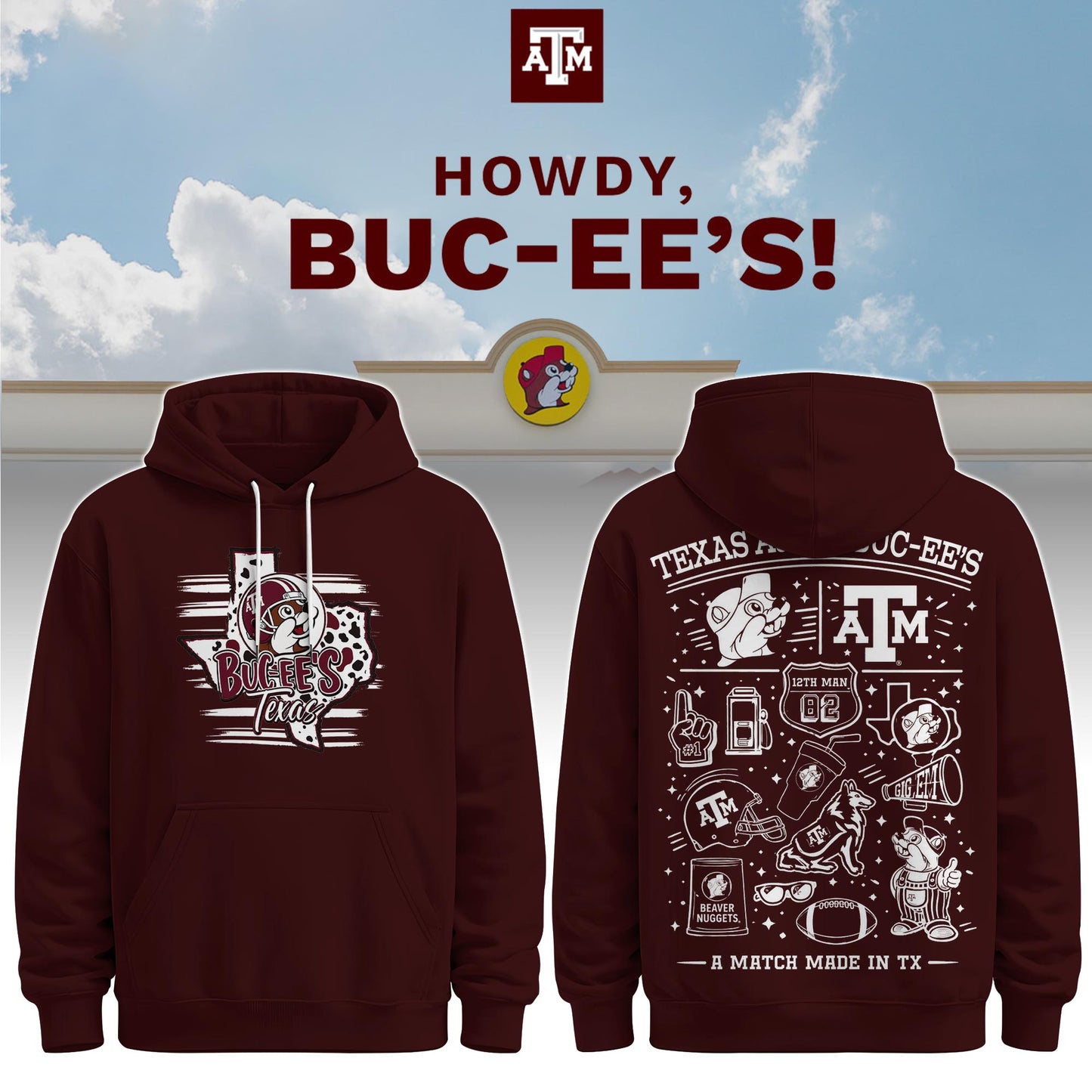 Texas A&M x Buc-ee’s Howdy Hoodie