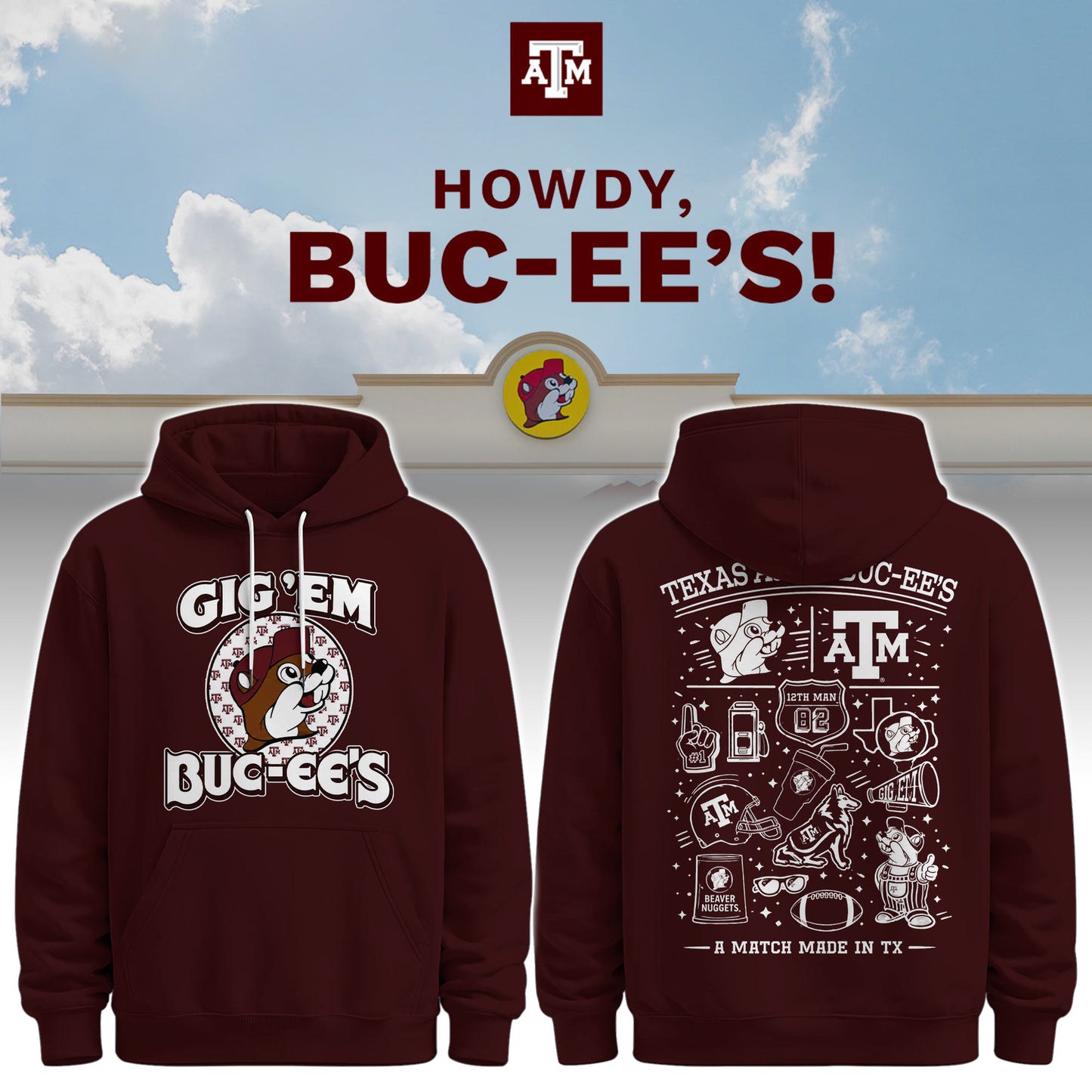 Texas A&M x Buc-ee’s Howdy Hoodie