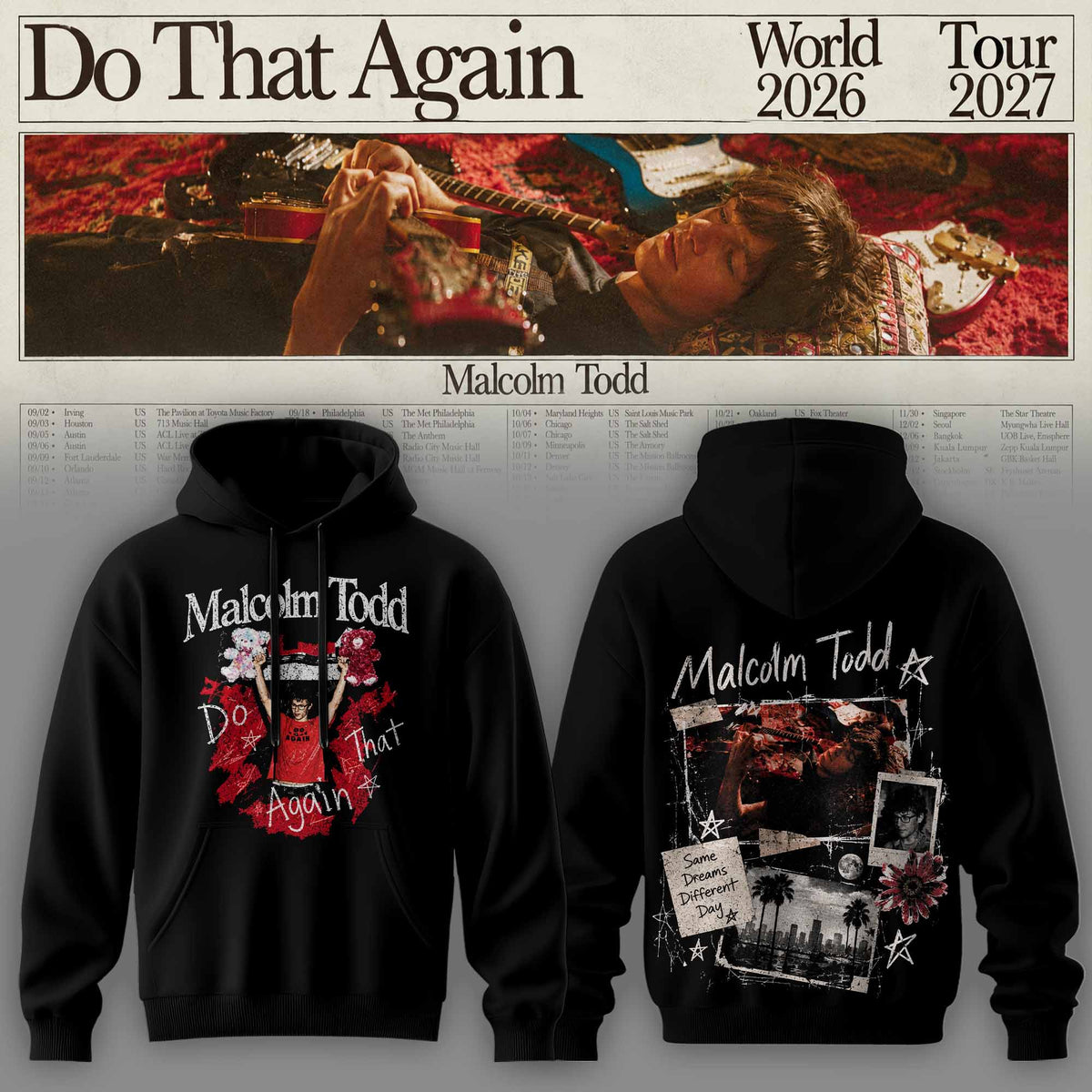 MALCOLM TODD DO THAT AGAIN WORLD TOUR HOODIE