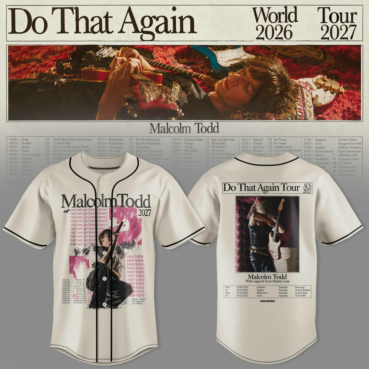 MALCOLM TODD DO THAT AGAIN WORLD TOUR JERSEY