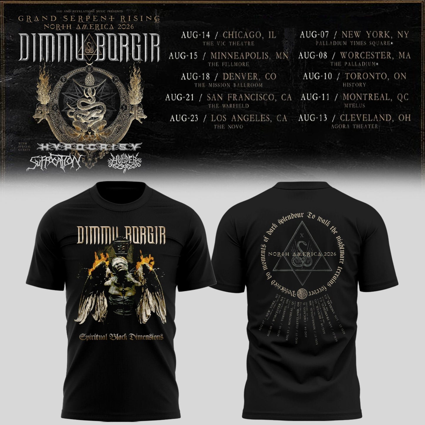 Limited Edition Grand Serpent Rising Tour North America 2026 Shirt