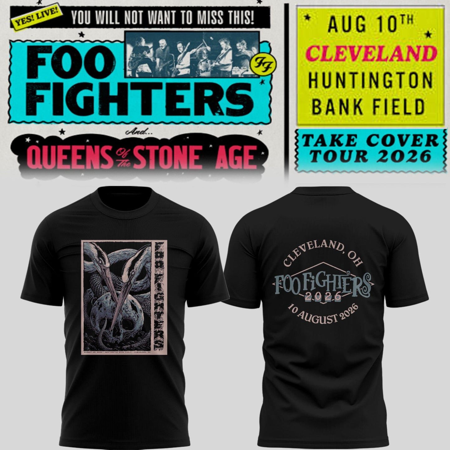 FF 🎸🎤 “Take Cover Tour 2026” in Cleveland,OH TShirt