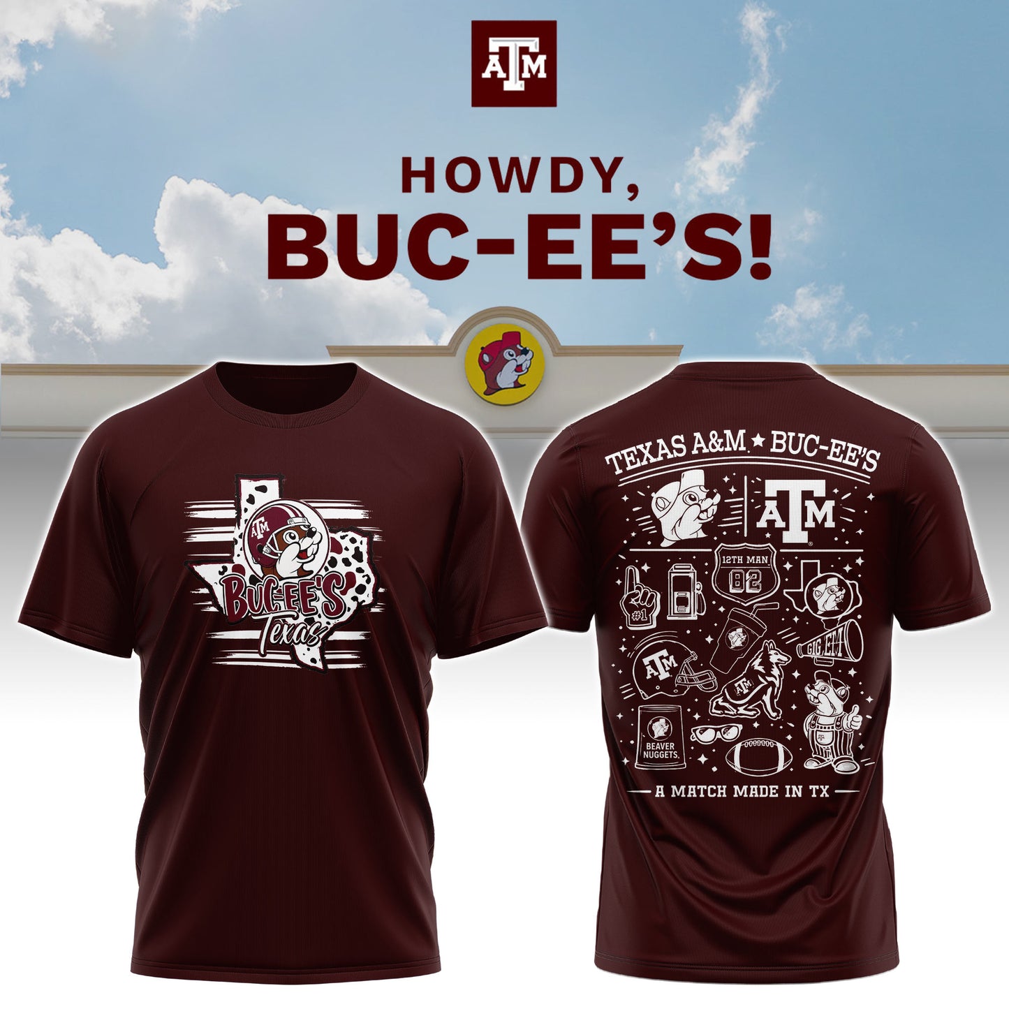 Texas A&M x Buc-ee’s Howdy T-Shirt