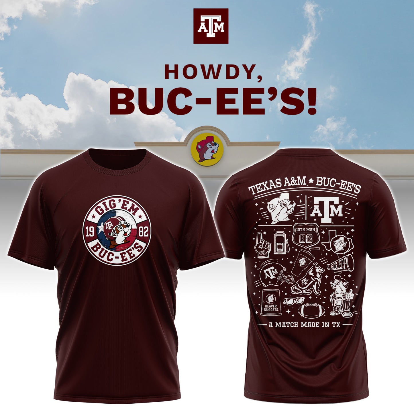 Texas A&M x Buc-ee’s Howdy T-Shirt