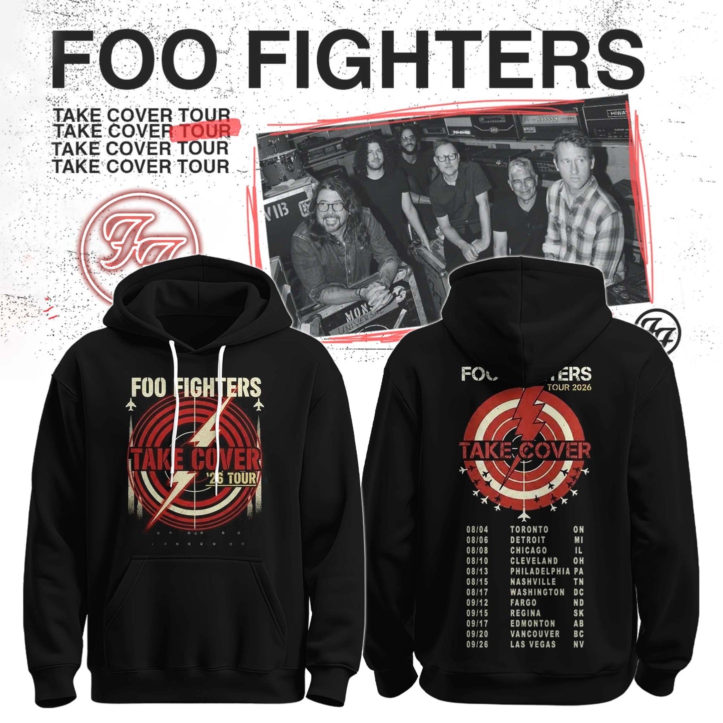 Foo Fighters Take Cover Tour 2026 Hoodie