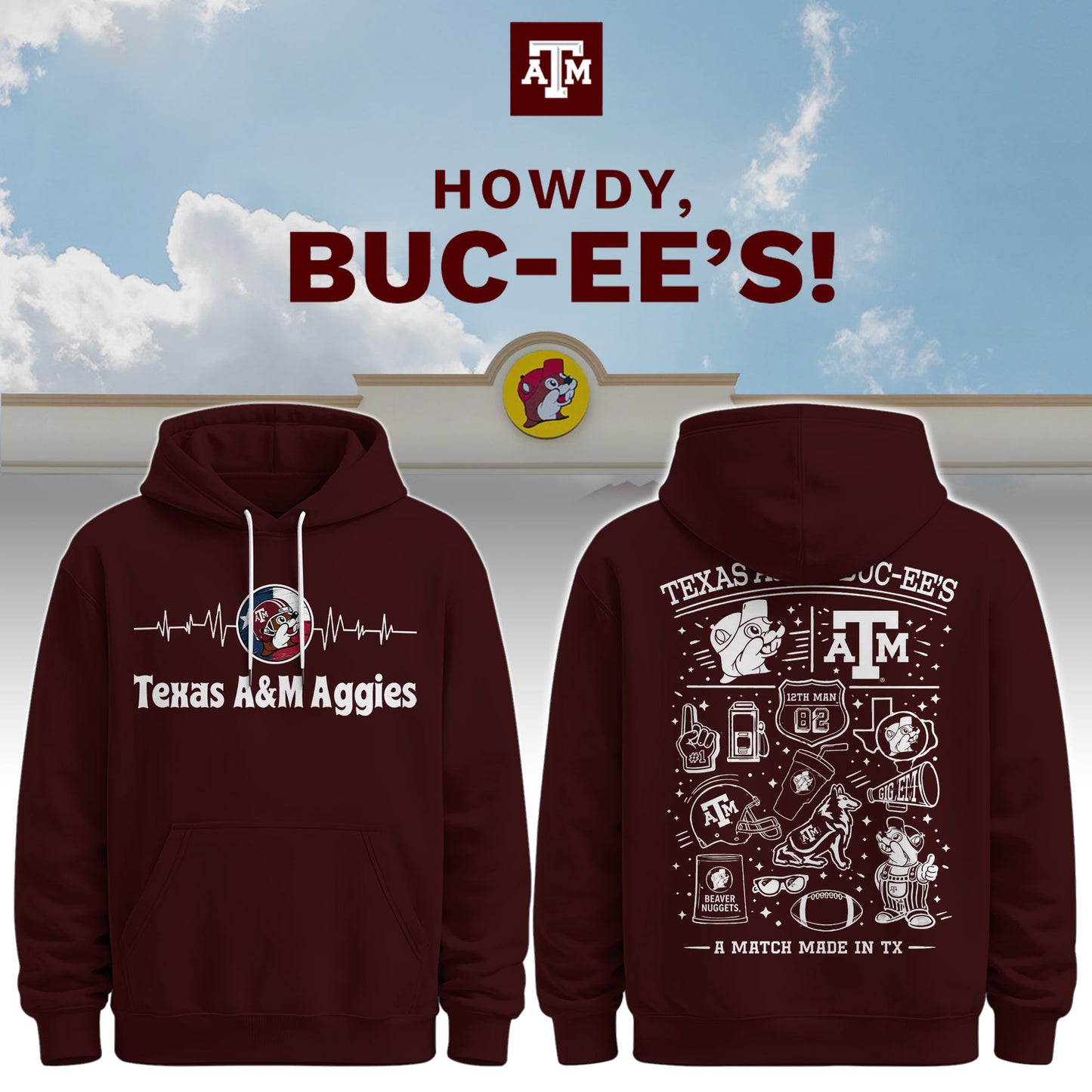 Texas A&M x Buc-ee’s Howdy Hoodie