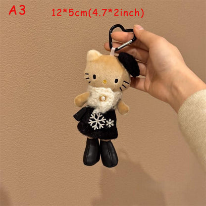 Handmade Knitted Plush Cat Keychain, Cute Kt Stuffed Animal Bag Charm, Aesthetic Backpack Pendant, Unique Gift