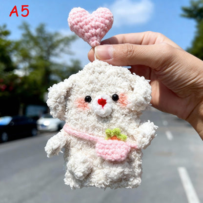 Handmade Plush Sausage Lips Pull-out design Car Key Cover, Cute Knitted Car Key Protector, Soft Keychain, Phone Charm, Bag Charm Gift