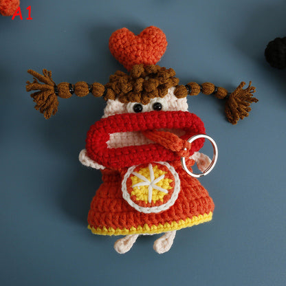 Handmade Crochet Cartoon Sausage Mouth Key Pouch, Cute Knitted Keychain Bag Charm, Phone Charm Gift,keychain,bag charm
