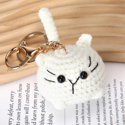Handmade Crochet Cat and Mouse Keychain, Cute Amigurumi Animal Keyring, Bag Charm, Phone Charm, Gift for Cat Lovers