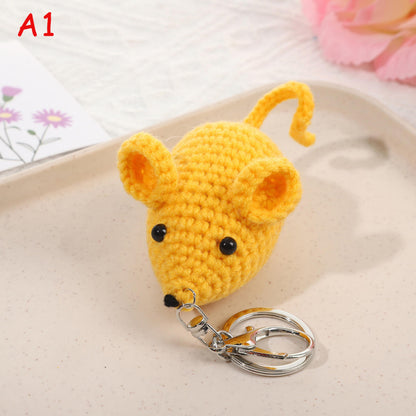 Handmade Crochet Mouse Keychain, Cute Amigurumi Animal Key Ring, Bag Charm, Phone Charm, Gift for Kids & Friends