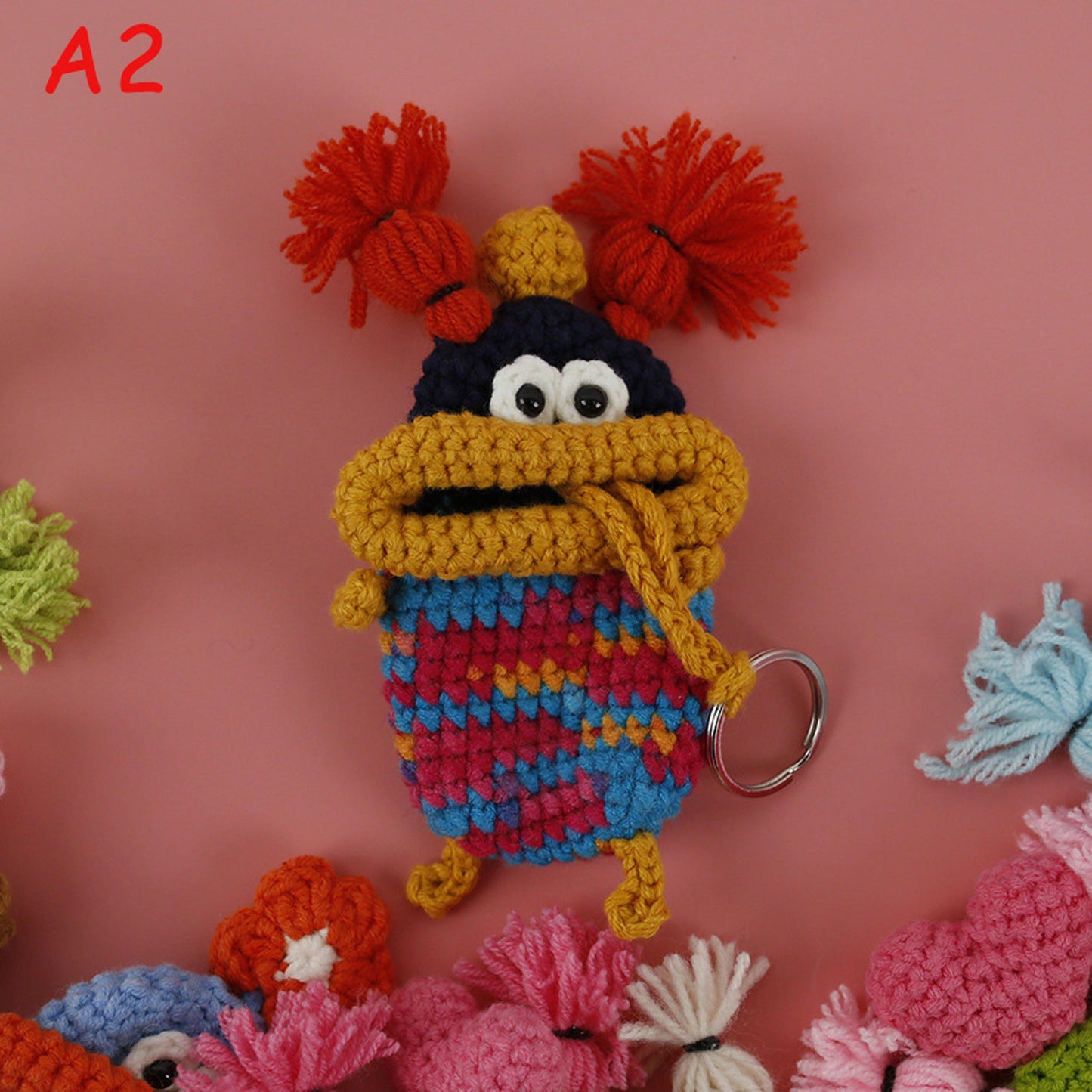 Handmade Cute Crochet Sausage Lips Key Case, Funny Amigurumi Car Key Holder, Key Protector, Bag Charm, Phone Charm Gift