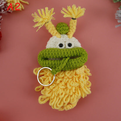 Handmade Crochet Sausage Lips Key Pouch, Knitted Key Holder Case, Cute Big Mouth Girl,Yarn Key Protector, Bag Charm, Funny Keychain Gift
