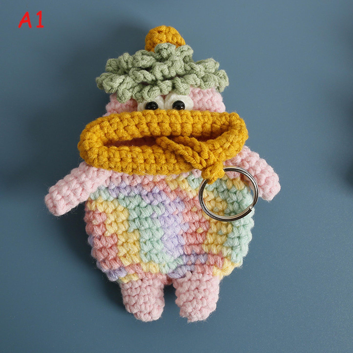 Handmade Crochet Big Lips Key Holder, Funny Sausage Mouth Drawstring Key Pouch, Knitted Key Cover, Cute Bag Charm Keychain Gift,Gift for her