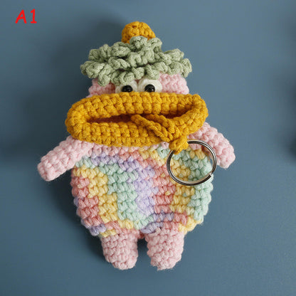 Handmade Crochet Big Lips Key Holder, Funny Sausage Mouth Drawstring Key Pouch, Knitted Key Cover, Cute Bag Charm Keychain Gift,Gift for her