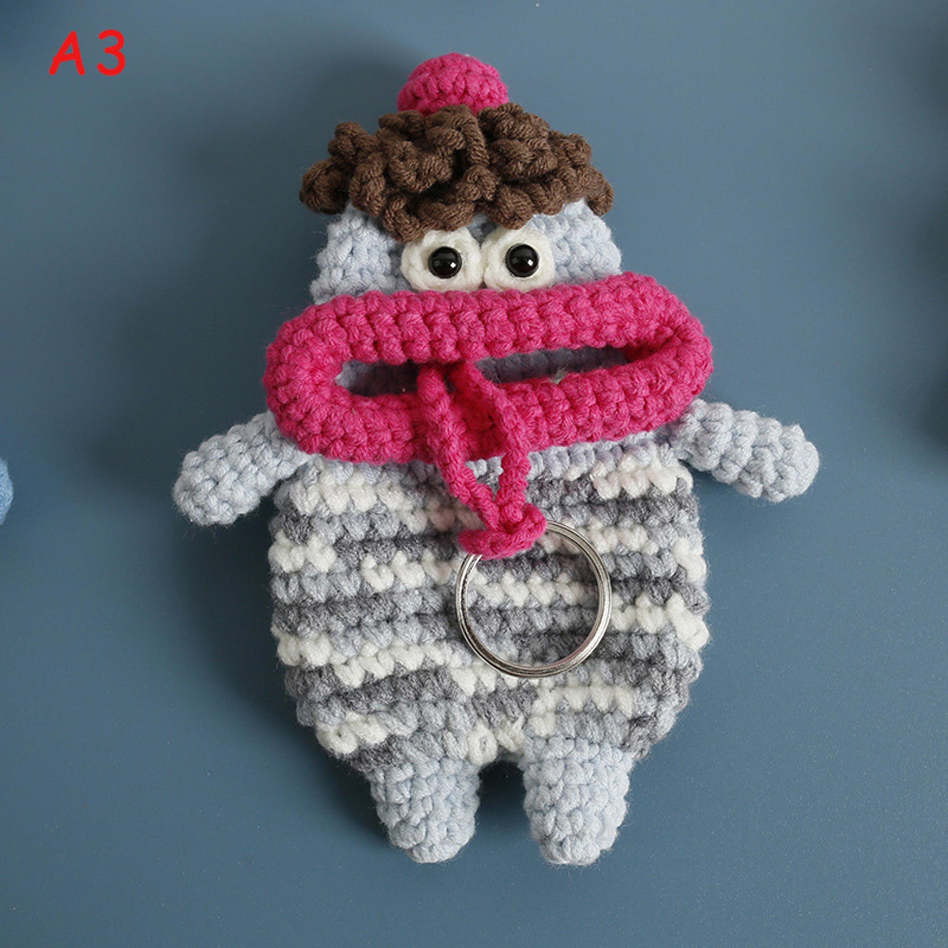 Handmade Crochet Big Lips Key Holder, Funny Sausage Mouth Drawstring Key Pouch, Knitted Key Cover, Cute Bag Charm Keychain Gift,Gift for her