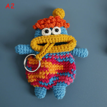 Handmade Crochet Big Lips Key Holder, Funny Sausage Mouth Drawstring Key Pouch, Knitted Key Cover, Cute Bag Charm Keychain Gift,Gift for her