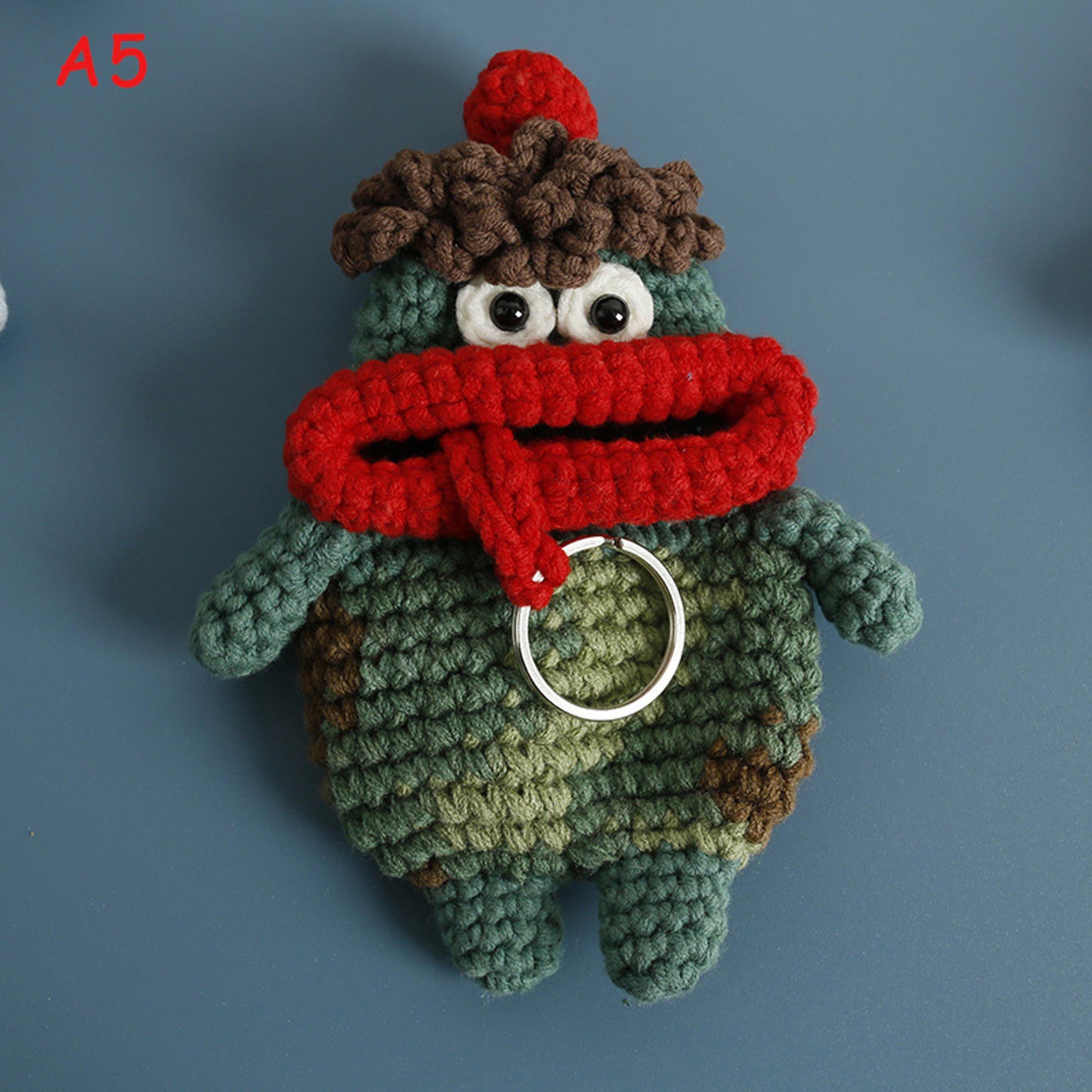 Handmade Crochet Big Lips Key Holder, Funny Sausage Mouth Drawstring Key Pouch, Knitted Key Cover, Cute Bag Charm Keychain Gift,Gift for her