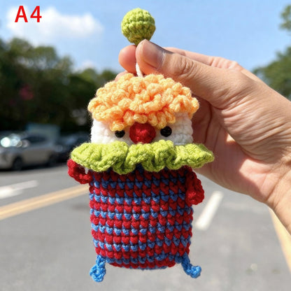 Handmade Crochet Car Key Cover Cute Cartoon Key Holder Bag, Knitted Car Key Case, Funny Sausage Mouth Key Pouch, Kawaii Keychain Bag Charm