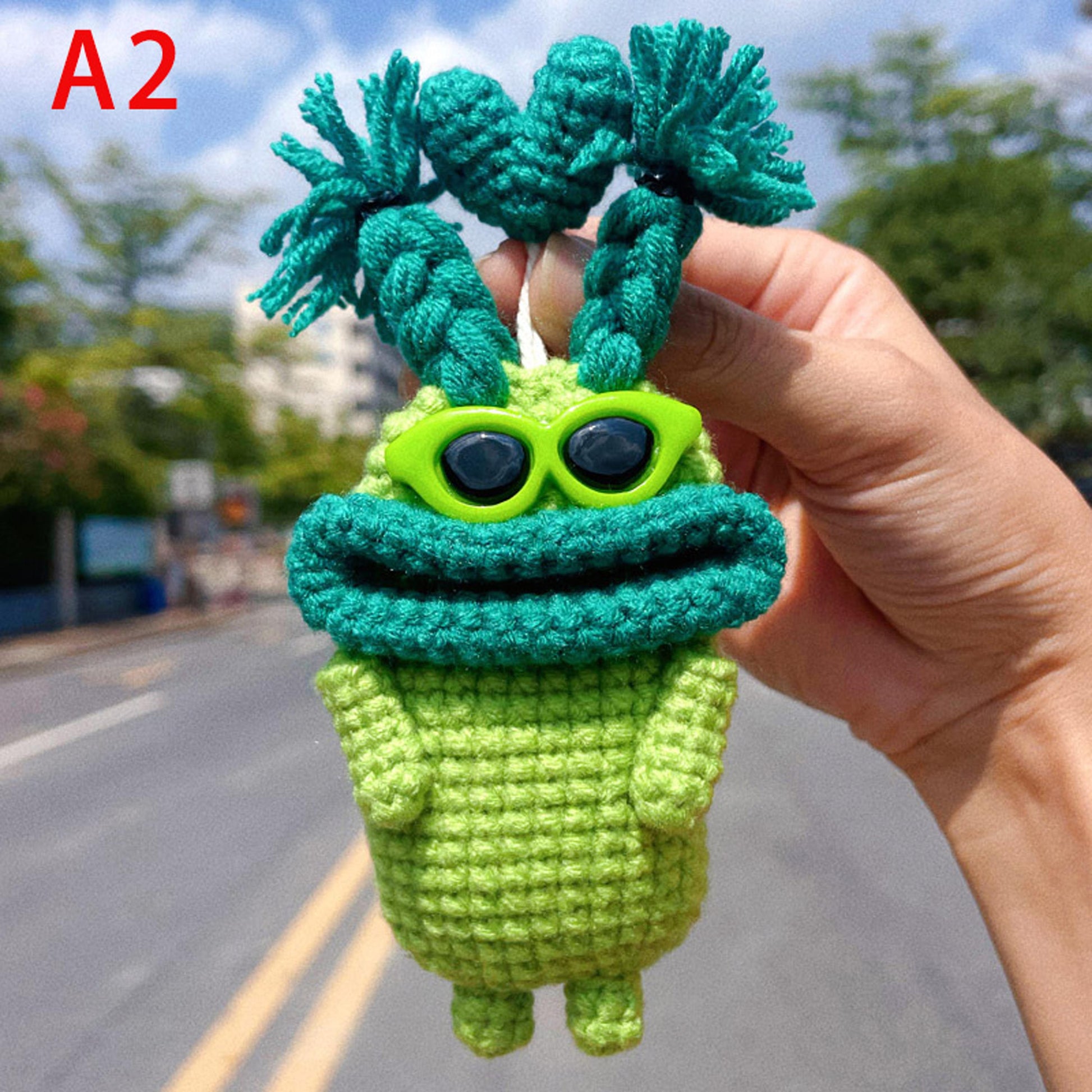 Hand Crochet Cartoon Sausage Lips Car Key Cover, Cute Ugly Bag Charm, Cute Knitted Key Protector,Funny Keychain Bag Charm Gift for Her Him
