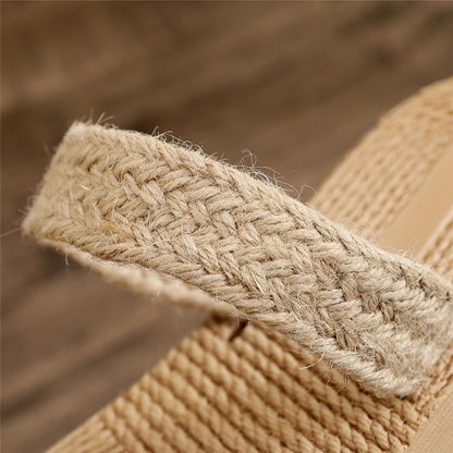 Handmade Crochet Linen Sandals Women, Minimalist Slide Sandals, Summer Beach Slippers, Boho Flat Espadrille Slides, Casual Resort Shoes