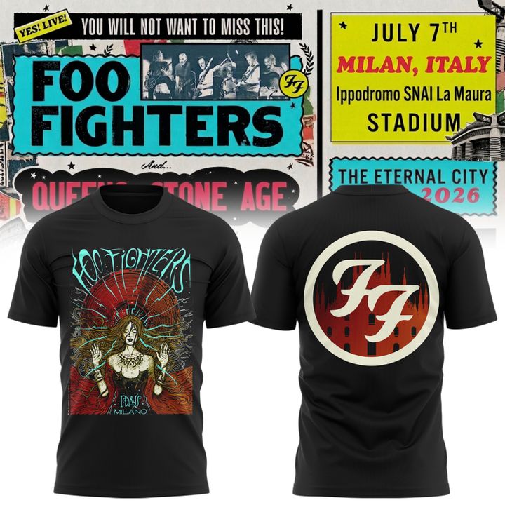 Foo Fighters TAKE COVER TOUR 2026 Milano T-shirt