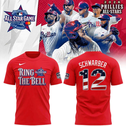 2026 All-Star Game Men's National League Kyle Schwarber Nike Red Name & Number T-Shirt