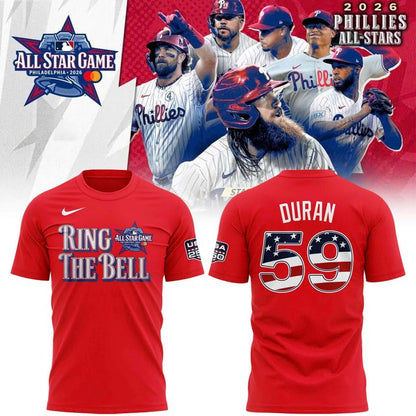 2026 All-Star Game Men's National League Cristopher Sánchez Nike Red Name & Number T-Shirt
