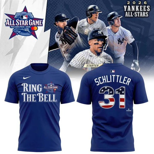2026 All-Star Game Men's American League Cam Schlittler  Blue Name & Number T-Shirt