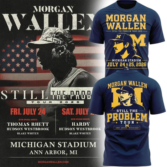 Morgan Wallen x Michigan Wolverines Still The Problem Tour 2026 Limited Edition T-Shirt